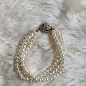 Vintage necklace & bracelet set, pearl, costume